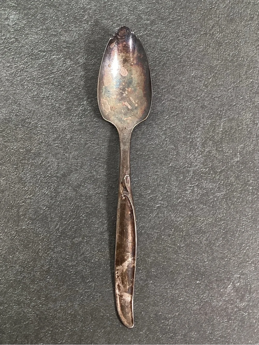 3  Serrated Grapefruit Spoons-2 Wm Rogers IS Sweep Pattern Silverplate, 1 Unmark